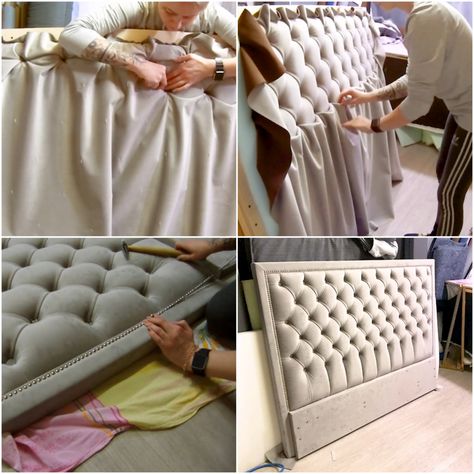 Tufted Headboard Bedroom, Diy Tufted Headboard, Diy Bed Headboard, Headboard Tutorial, Diamond Tufted Headboard, Diy Headboard Upholstered, How To Make Headboard, Shoelace Patterns, Kitchen Remodel Inspiration