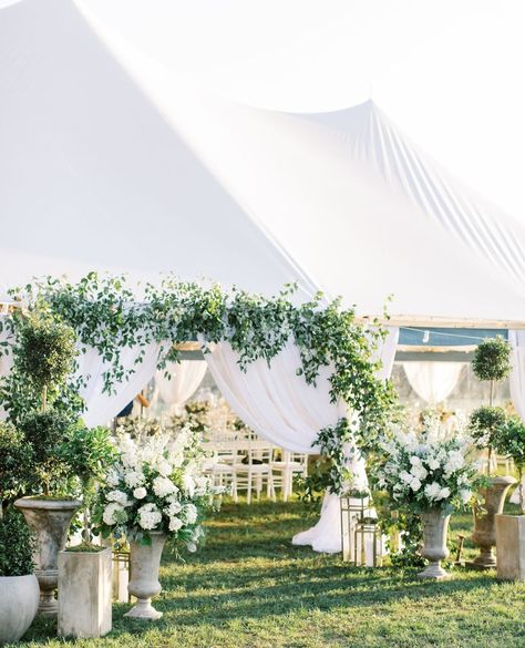 Tent Entrance, Botanica Wedding, Summer Picnic Party, Reception Styling, Forest Theme Wedding, Newport Wedding, White Wedding Theme, Luxury Wedding Decor, Garden Weddings Ceremony