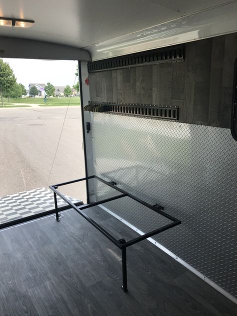 Converting a enclosed vs a travel trailer for hunting camp? | Rokslide Forum Diy Hunting Trailer, Enclosed Trailer Fold Up Bed, V Nose Enclosed Trailer Ideas, Enclosed Trailer Camper Conversion, Hunting Trailer, Utility Trailer Camper, Snowmobile Trailers, Horse In Trailer, Enclosed Trailer Camper