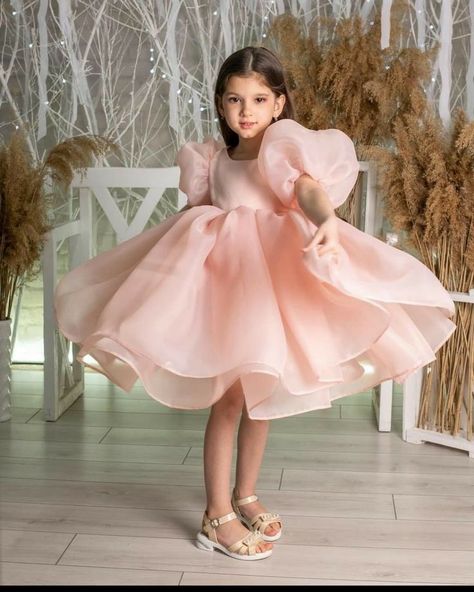 فستان زهري, Birthday Baby Girl, Puffy Sleeve Dress, Dress Organza, 1st Birthday Girl, Puffy Dresses, 파티 드레스