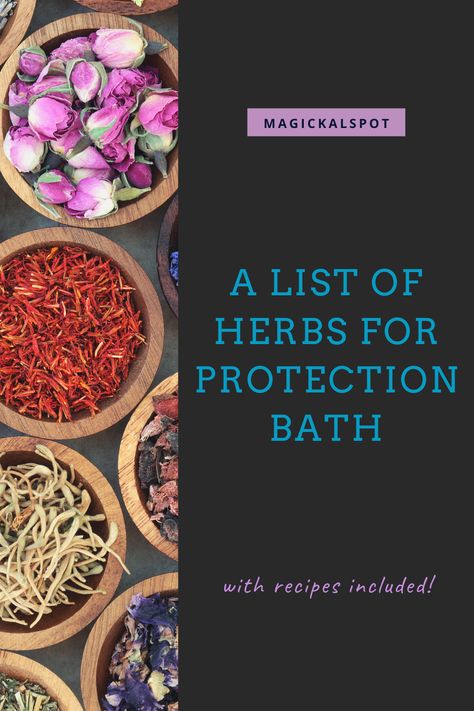 In this article, we'll take a look at the List of my Favorite Herbs for Protection Bath. We'll also share a few recipes with you. Protection Bath Ritual, Protection Bath Spell, Herbs For Baths, Herbs For Spiritual Bath, Cleansing Bath Ritual Recipe, Herbs For Bath Soak, Spiritual Bath Recipes Protection, Protection Bath Recipe, Bath Rituals Witch Recipes