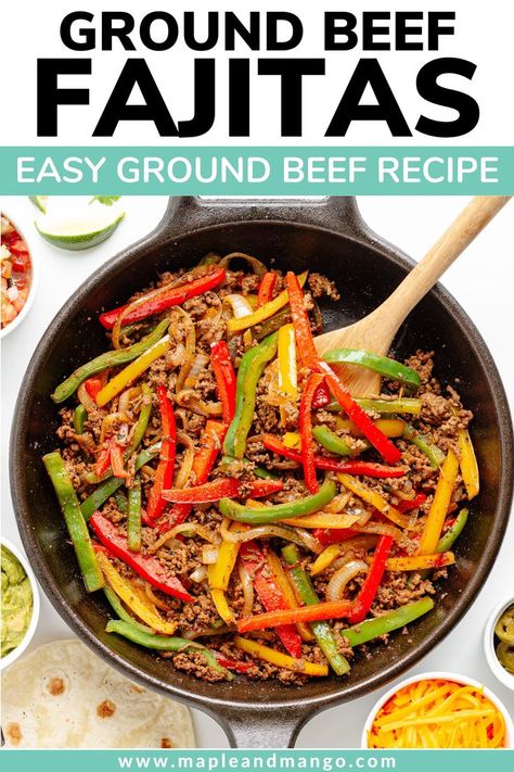 Ground Beef Fajitas, Fajita Bowl Recipe, Beef Fajita Recipe, Ground Beef Seasoning, Beef Recipes For Dinner Easy, Recipes For Dinner Easy, Low Carb Soup Recipes, Homemade Fajita Seasoning, Beef Fajitas