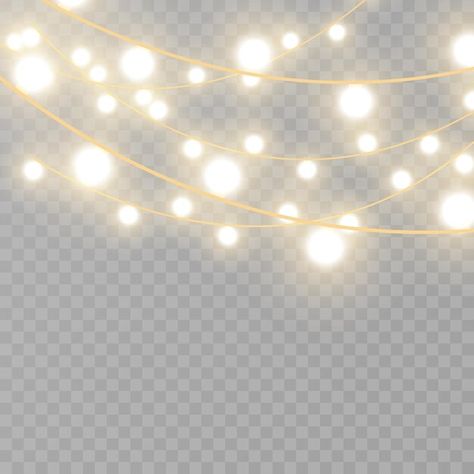 Christmas lights isolated on transparent... | Premium Vector #Freepik #vector #gold-lights #fairy-light #golden-lights #glitter Christmas Lights Illustration, Gold Christmas Background, Gold Lights, Glam Lighting, Vector Christmas, Fairy Light, Cute Fairy, Cat Character, Fox Art