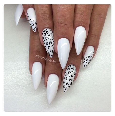 ｅｍｍａｃｅｓｋｉ♡ Cute Short Acrylic Nails Pointy, Pointy Nails Designs, Pointy Nails, Stiletto Nail Art, Inspiration Nails, Leopard Print Nails, Stiletto Nails Designs, Leopard Nails, Animal Print Nails