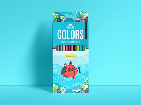 Free Pencil Colors Packaging Mockup on Behance Pencil Box Design, Kids Stationary, Packaging Design Trends, Free Mockup Templates, Postcard Mockup, Iphone Mockup, Packaging Designs, Pencil Box, Print Mockup