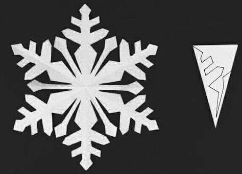 Snöflingor I Papper, Paper Snowflake Designs, Paper Snowflake Patterns, Paper Snowflakes Diy, Winter Diy Crafts, Christmas Art Projects, Paper Snowflake, Paper Christmas Decorations, Instruções Origami