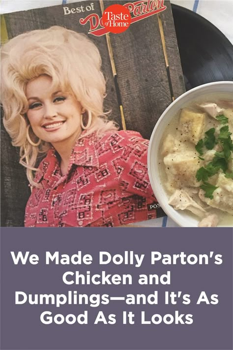 Dolly Parton Chicken Salad, Dolly Parton Casserole Recipe, Chicken And Dumplings Paula Deen, Dolly Parton Chicken And Dumplings, Sides For Chicken And Dumplings, Best Dumplings Recipe, Dolly Parton Soup, Chicken & Dumplings, Chicken And Dumplings Homemade