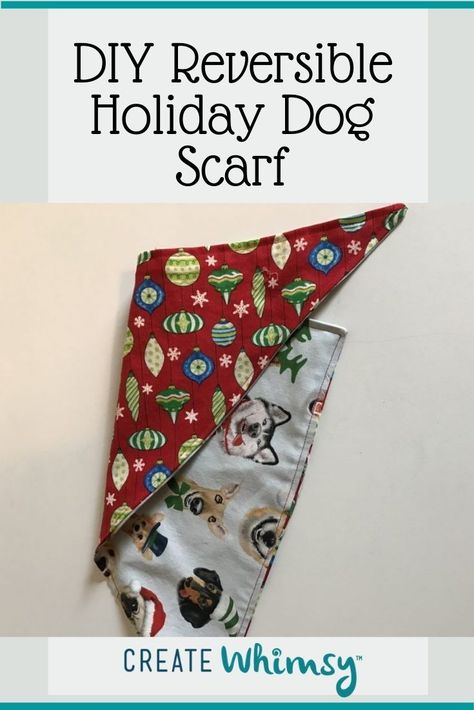 How to Make a Dog Bandana - Create Whimsy Dog Create, Homemade Scarves, Bandana Diy, Dog Bandana Diy, Dog Clothes Patterns Sewing, Bandanas Diy, Dog Bandana Pattern, Dog Neckerchief, Christmas Dog Outfits