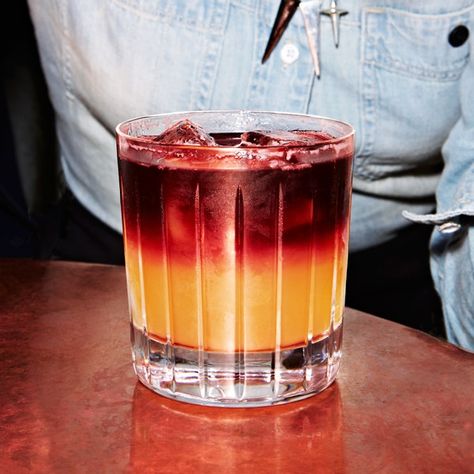 The New York Sour Recipe | Bon Appétit Whiskey Cocktail Recipes, New York Sour, Cocktail Recipes Whiskey, Whisky Cocktail, Frozen Drink, Whisky Cocktails, Sour Foods, Whiskey Cocktail, Sour Cocktail