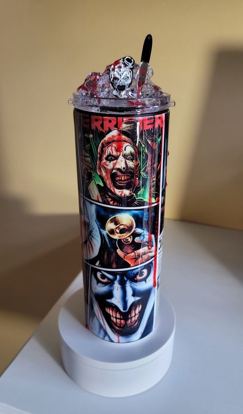 Marvel Epoxy Tumbler, Tv Show Tumblers, Penny Wise Tumbler, Shark Room, Starbucks Cup Design, Bedazzled Shoes, Easy Crochet Animals, Halloween Cups, Custom Tumbler Cups