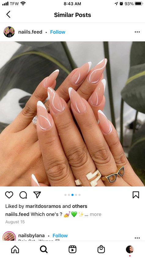 Rounded Acrylic Nails, Almond Acrylic Nails Designs, Acrylic Nails Almond Shape, Elegant Touch Nails, Bridal Nails Designs, Punk Nails, Subtle Nails, Almond Nails Designs, Acrylic Nails Coffin Pink