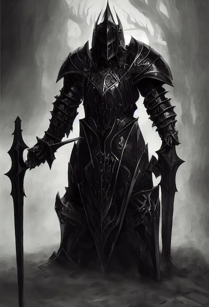 Armored dark knight evil dark knight dar... | Premium Photo #Freepik #photo #warrior #medieval-knight #warrior-helmet #knight Black Knight Art, Dark Fantasy Knight, Knights Of Honor, Gothic Knight, Helmet Knight, Knight Warrior, Evil Knight, Knight Outfit, Dark Souls Artwork