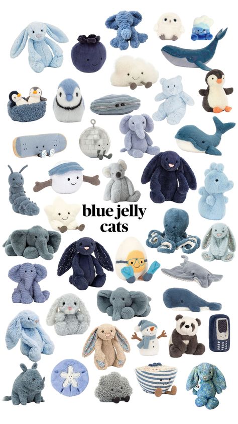 Jelly Cat Wallpaper, Jelly Cat Stuffed Animals Aesthetic, Jelly Cat Collection, Octopus Jellycat, Jelly Cats Stuffed Animals, Cute Jelly Cats, Blue Jellycat, Matching Jelly Cats, Jelly Cats Aesthetic