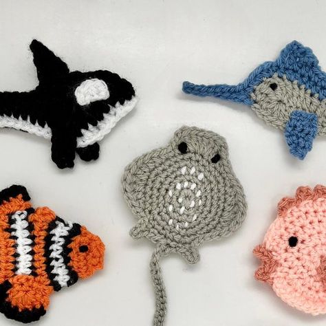 Starfish Granny Square, Sea Granny Square, Fish Granny Square, Crochet Sea Life, Nautical Crochet, Sea Crochet, Friends Blanket, Crochet Sea Creatures, Crochet Baby Costumes