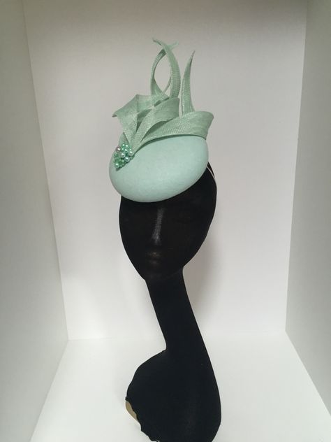 All Things Millinery #millinery #hats #hat #headwear #headpiece #fascinators #green #mint | Marc Millinery Wedding Hats For Guests, British Hats, Green Fascinator, Mad Hat, Sinamay Hats, Couture Hats, Elegant Hats, Cocktail Hat, Fancy Hats