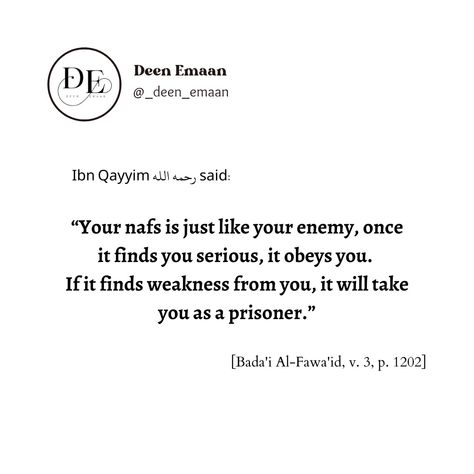 📌 "The Greatest JIHAD is to battle your own soul, to fight the evil within yourself." 💫 Your nafs (soul/desires) is your first battlefield. If you are victorious over it, then you will find the other battlefields easier. Nafs Islam Quotes, Nafs Islam, Beautiful Text, The Evil Within, Learn Islam, 2025 Vision, Finding Peace, Quran Quotes, Over It