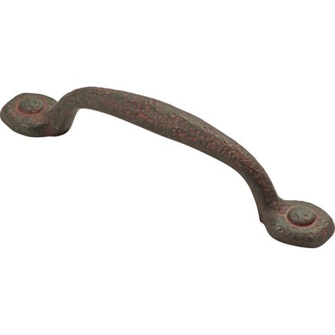 Hickory Hardware Refined Rustic 3-3/4 in. Rustic Iron Pull - P3000-RI - The Home Depot Rustic Bar Cabinet, Rustic Cabinet Doors, Rustic Drawer Pulls, Iron Cabinet Pulls, Countertop Samples, Iron Cabinet, Refined Rustic, Rustic Kitchen Cabinets, Rustic Hardware