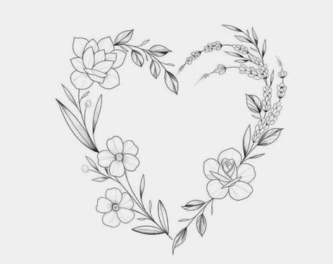 Tattoos Elegant, Vintage Clock Tattoos, Heart Flower Tattoo, Flower Minimal, Wreath Tattoo, Meaningful Wrist Tattoos, Lily Flower Tattoos, Small Shoulder Tattoos, Small Forearm Tattoos