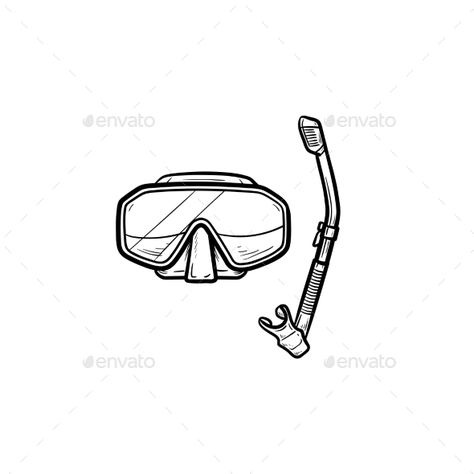 Diving Mask with Snorkel Hand Drawn Outline Doodle #Snorkel, #Mask, #Diving, #Hand Snorkel Tattoo Ideas, Scuba Mask Tattoo, Snorkeling Tattoo, Snorkel Drawing, Snorkel Tattoo, Scuba Diver Tattoo, Diving Tattoo, Dove Drawing, Koala Illustration