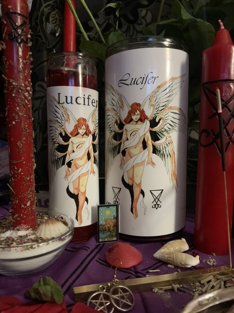 Lucifer Deity Work, Lucifer Altar Ideas, Offerings For Lucifer, Lucifer Altar, Lord Lucifer, Fallen Angel, Black Magic, Witch, Angel