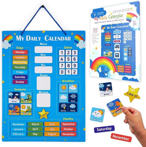 We've been using this calendar since 2020 and the kids still love getting to put it together each morning. Circle Time Calendar, Toddler Calendar, Preschool Calendar, Magic Kids, Season Calendar, Calendar For Kids, Homeschool Hacks, Magic For Kids, Classroom Calendar