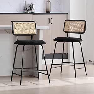 Legs For Kitchen Island, Wicker Counter Stools, Rattan Counter Stools, Kitchen Dinner, Condo Kitchen, Dinner Room, Counter Height Chairs, Home Bar Furniture, Counter Chairs