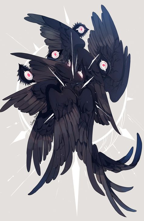 Monster With Wings, Wings On Head Character, Lucifer Oc Art, Wing Digital Art, Angel With Eyes On Wings, Eye Creature Concept Art, Creature With Many Eyes, Cool Wings, Wings Digital Art