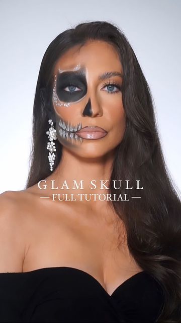 Skull Lips Makeup, Glam Skull Makeup, Skull Tutorial, Skull Face Makeup, White Concealer, Glam Skull, Skull Makeup Tutorial, Paint Face, Apply Lipstick