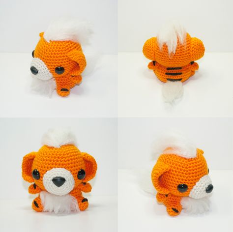 Growlithe by Heartstringcrochet on DeviantArt Growlithe Crochet, Yarn Animals, Pokemon Crochet Pattern, Crochet Pokemon, Pokemon Pattern, Pokemon Craft, Yarn Thread, Fun Crochet Projects, Crochet Dolls