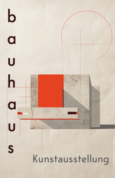 Vintage Architecture Poster, Bauhaus Industrial Design, Modernist Graphic Design, Bauhaus Inspired Design, Architectural Graphic Design, Bauhaus Design Architecture, Architect Poster, Architecture Poster Design, Typography Architecture