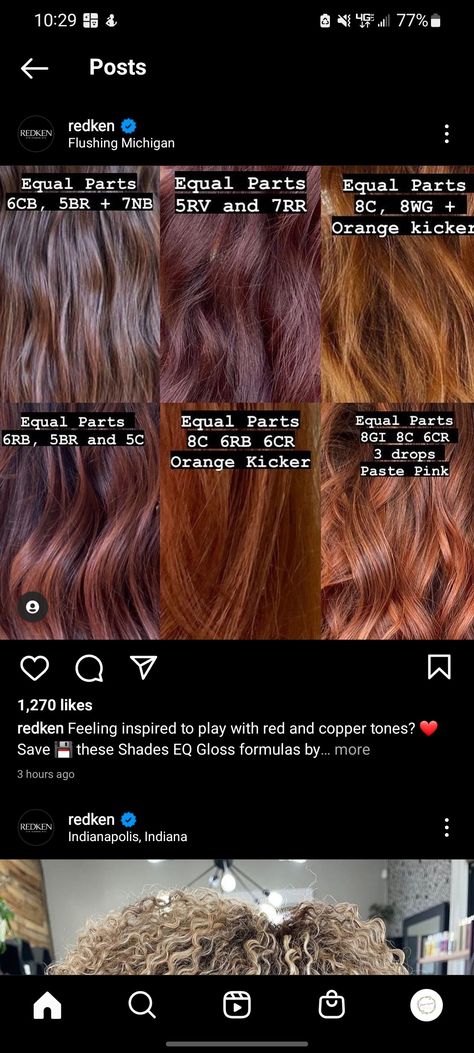 Copper Hair To Brown, Redken Color Gels Red Formulas, Redken Copper Toner Formula, Brown Copper Shades Eq, Auburn Hair Color Redken Formula, Auburn Toner Formula, Redken Shades Eq Maroon Formula, Redken Fall Hair Color, Toner Ideas For Brown Hair