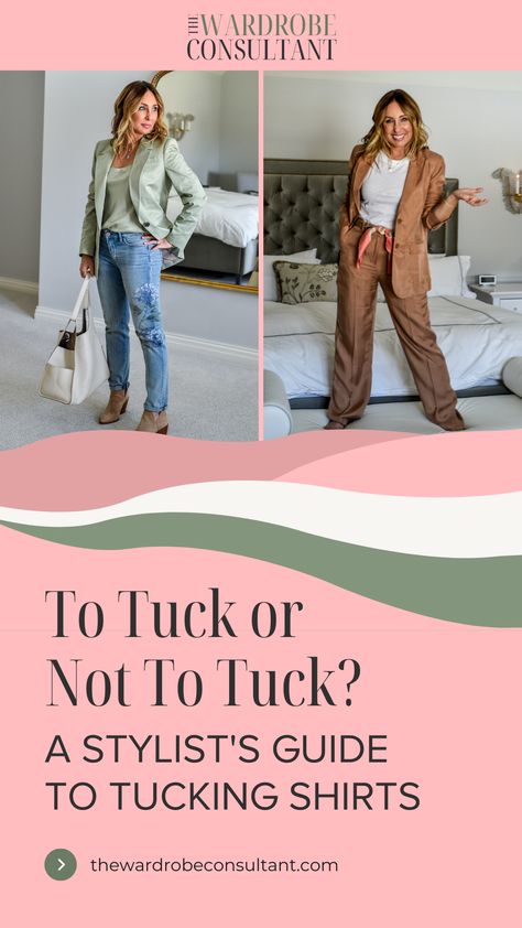 To Tuck or Not To Tuck? Stylist's Guide To Tucking Shirts Tuck Your Shirt, Ultra Low Rise Jeans, Wardrobe Consultant, Pencil Skirt Outfits, Low Rise Pants, Poodle Skirt, Saddle Shoes, Blogger Outfits, Shirt Tucked In