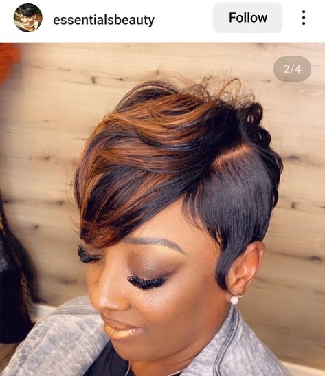 Shaved Side Pixie Cut, Easy Bob Hairstyles, Hairstyles With Curls, Short Quick Weave Hairstyles, Sassy Hairstyles, Make 6 Figures, Short Weave Hairstyles, Short Hair Styles African American, Short Relaxed Hairstyles