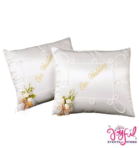 Large Wedding Kneeling Pillows - Cojines de Boda para Hincarse #WKP2 - Joyful Events Store Angel Centerpieces, Christening Centerpieces, Baptism Decorations, Wedding Embroidery, Large Wedding, Religious Ceremony, Wedding Pillows, Small Pillows, Large Pillows