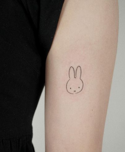 Bunny Tramp Stamp, Bunny Stick And Poke, Miffy Tattoo, Bunny Tattoo, Amsterdam Tattoo, Pink Tattoo, Hand Tattoos For Girls, Bunny Tattoos, Sharpie Tattoos