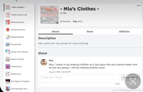 #roblox #group #mias #clothes #— Best Roblox Clothing Groups, Roblox Clothes Groups, Roblox Groups For Clothes, Roblox Clothing Groups, Roblox Group, Roblox Clothing, Roblox Clothes, How To Make Clothes, Clothes