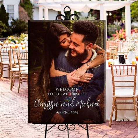 Photo Poster Board, Poster With Photo, Reception Poster, Wedding Entrance Sign, Themed Wedding Decorations, Wedding Welcome Board, Photo On Canvas, Digital Invitations Wedding, Wedding Album Design