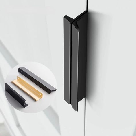 Embedded Hidden Cabinet Handle Furniture Hardware Wardrobe Handle   Color: Black/Gold Brand new with high quality Material:Aluminium Style: Modern, Simple, Fashion, Hidden Handle Length: 80mm/120mm/150mm/200mm/250mm Suitable for: both big size and small size kitchen cupboard, room wardrobe, living room cabinet, etc. Package includes: 1 pcs Invisible Handle Note: Due to the different monitor and light effect, the actual color of the item might be slightly different from the color showed on the pictures. Thank you! Please allow 1-2cm measuring deviation due to manual measurement. * Please make payment asap, then we can arrange shipment for you asap. - Thanks for your bid * We will arrange shipping for you within 24 Hours after payment cleared except the holidays. * If you have changed your a Wordroab Handle Designs, Kitchen Cabinets Door Handles, Hidden Cupboard Door Handles, Wardrobe Handle Design, Handles For Wardrobes, Wardrobe Concealed Handle Design, Modern Wardrobe Handle Design, Wardrobe Exterior, Simple Wardrobe Design