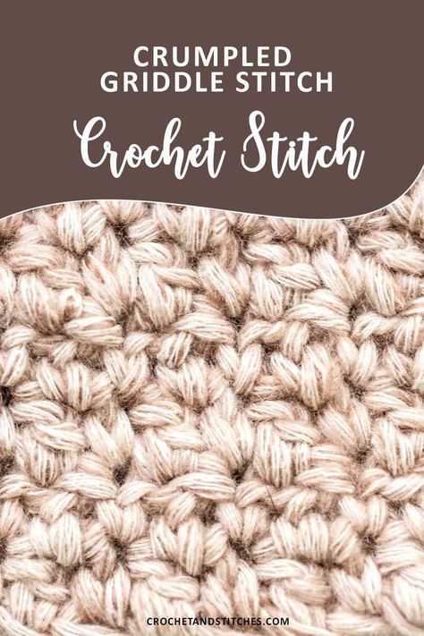 A cream colored swatch made with the crumpled griddle stitch Griddle Stitch Crochet, Crochet Beginner, Easy Stitch, Stitch Crochet, Crochet Stitch, How To Crochet, Learn To Crochet, Crochet For Beginners, Merino Wool Blanket