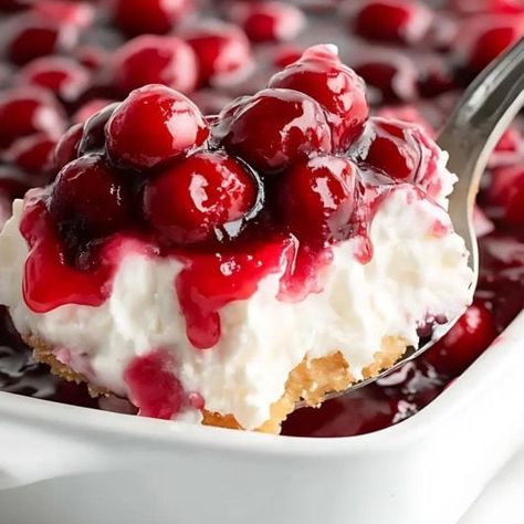 Cherries in the Snow Cherries In The Snow Dessert, Cherries In The Snow Recipe, Cherries Jubilee Recipe, Snow Dessert, Cherries In The Snow, Snow Recipe, Cool Whip Desserts, Retro Desserts, Chilled Desserts