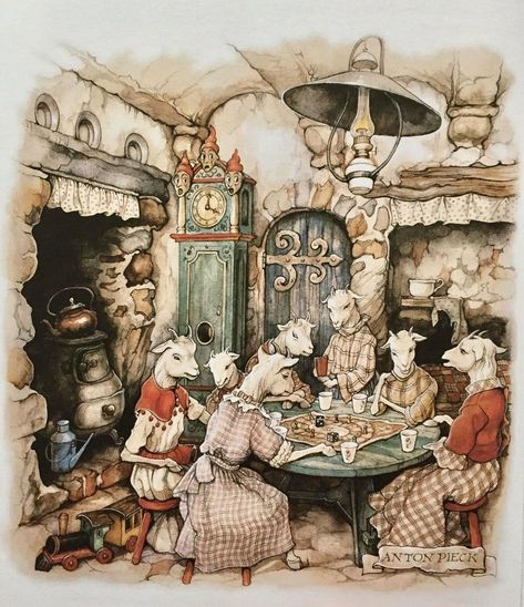 Anton Pieck, Fairytale Illustration, Dutch Painters, Realistic Paintings, Dutch Artists, Children's Book Illustration, Grimm, Graphic Artist, Book Illustration