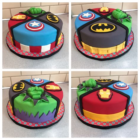 Batman And Hulk Cake, Marvel Cake For Men, Avengers 3rd Birthday Cake, Super Hero Birthday Cake Ideas, Superhero Party Cake, Superhero Birthday Cake Buttercream, Marvel Superhero Cake, Easy Superhero Cake, Diy Superhero Cake