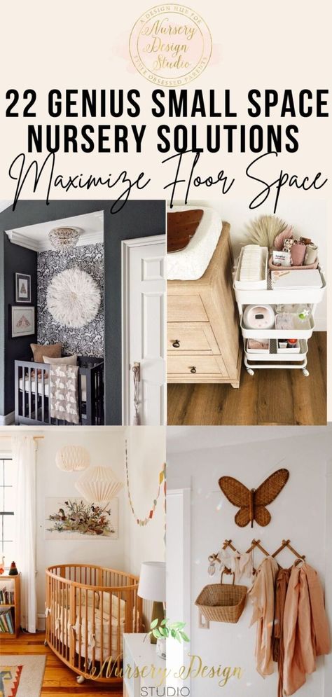 genius small space nursery solutions (8) Small Walk In Closet Nursery, Mini Nursery Small Spaces, Nursery Nook Ideas Small Spaces, Mini Nursery In Parents Room, Baby Nook In Bedroom, Baby Room Small Space, Small Space Baby Organization, Walk In Closet Nursery Converted, Tiny Nursery Ideas Small Spaces