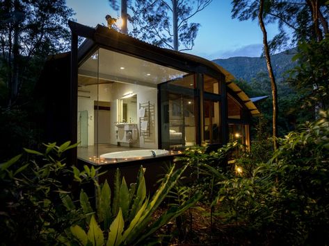 Eco Lodge Design, Lodge Design Ideas, Rainforest Retreat, Romantic Winter Getaways, Lodge Design, Retreat House, Eco Lodge, Romantic Retreat, Couples Retreats