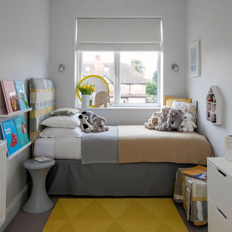 Child's room 25BH June 17 p119 Brass extended 1930s semi Box Room Bedroom Ideas For Kids, Box Room Bedroom Ideas, 1930s Semi, Reka Bentuk Bilik Tidur, Tiny Bedroom Design, Box Room, Small Kids Room, Box Bedroom, Single Bedroom