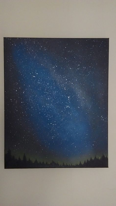 Night Time Acrylic Painting, Night Time Sky Painting, Ombre Painting Ideas On Canvas, Night Sky Canvas Painting, Night Sky Acrylic Painting, Sunset Painting Acrylic, Night Sky Painting, Silhouette Painting, Lake Painting