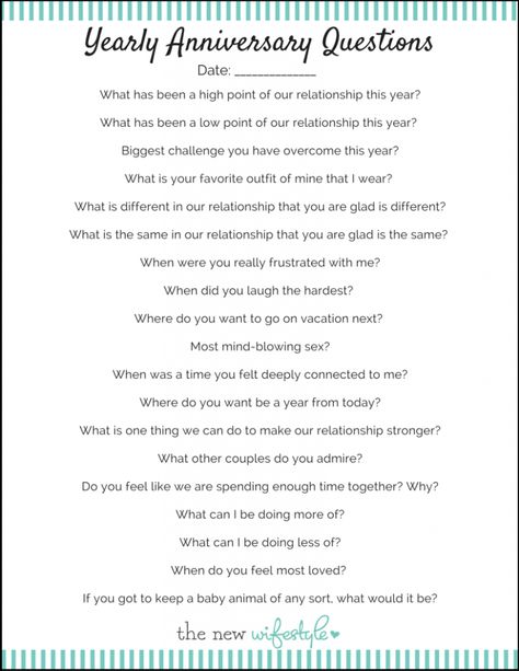 LOVE THIS! Questions to ask each year on your wedding anniversary! Questions To Ask On Anniversary, Questions To Ask On Your Anniversary, Anniversary Activities Couples, Anniversary Things To Do, Anniversary Activity Ideas, Anniversary Questions, Anniversary Activities, Anniversary Ideas For Her, Dating Anniversary Gifts