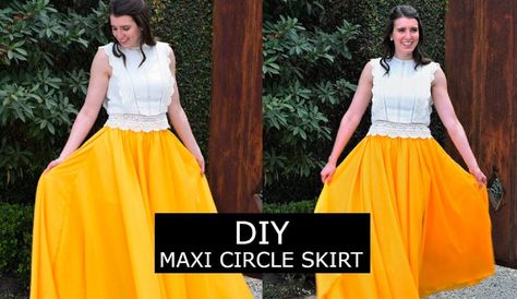 A DIY Chiffon Maxi Circle Skirt Sewing Tutorial Every girl pretends she is a princess at some time in her life. Twirling around in a full-length gown and pretending you are royalty can be a lot of fun, but this dream usually wears off as we get older. With all the new live action princess films that have been coming ou Skirts Diy, Sew Tutorials, Skirt Sewing Tutorial, Hawaii Photos, Diy Maxi Skirt, Sew Clothing, Wedding Renewal, Kid Outfits, Skirt Sewing