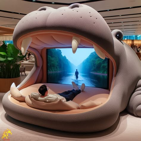 Hippo Lounger Pod Pods Design, Unusual Beds, Disney Themed Rooms, Weird Furniture, Beautiful Bedroom Decor, Unusual Furniture, Cool Couches, Unique Furniture Design, Home Cinema Room