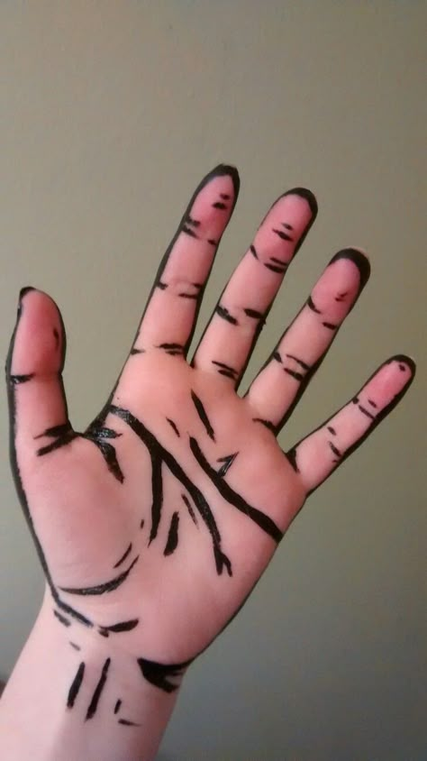 Cell Shaded Art, Cell Shading Art, What To Draw On Your Hand, Sharpie Drawings On Skin, Hand Drawings On Hand With Pen, Cool Things To Draw On Your Hand, Drawing On Arm, Drawing On Hand Ideas, Drawings On Skin